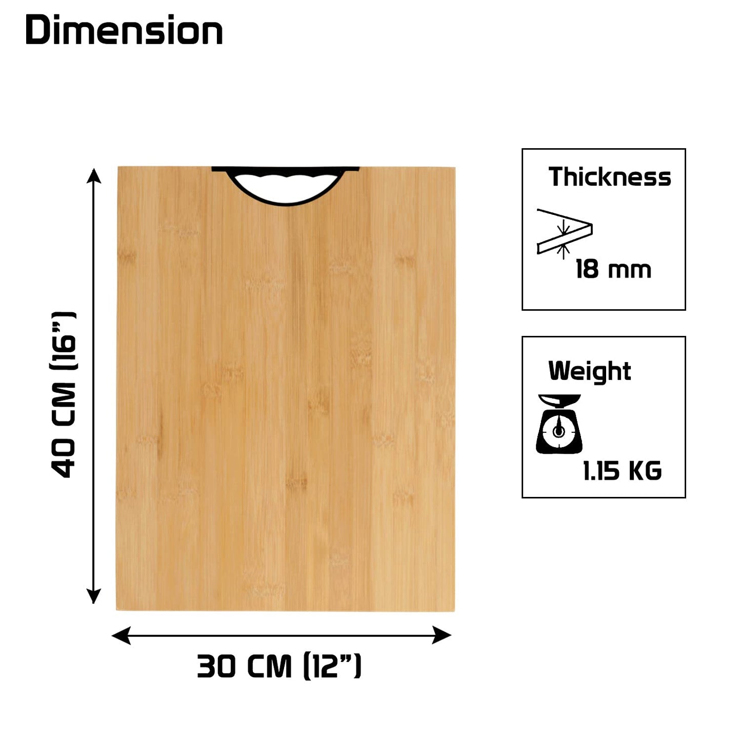 Wooden Large Bambo Chopping Board for Kitchen, (Wood)