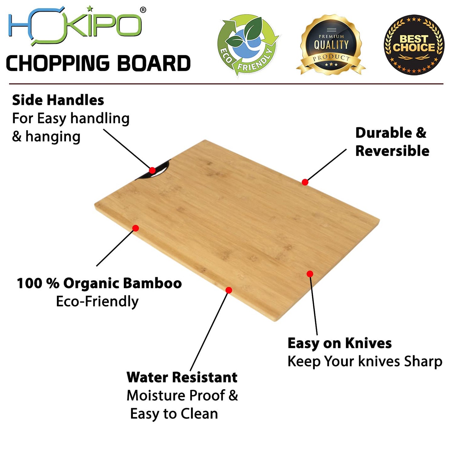 Wooden Large Bambo Chopping Board for Kitchen, (Wood)
