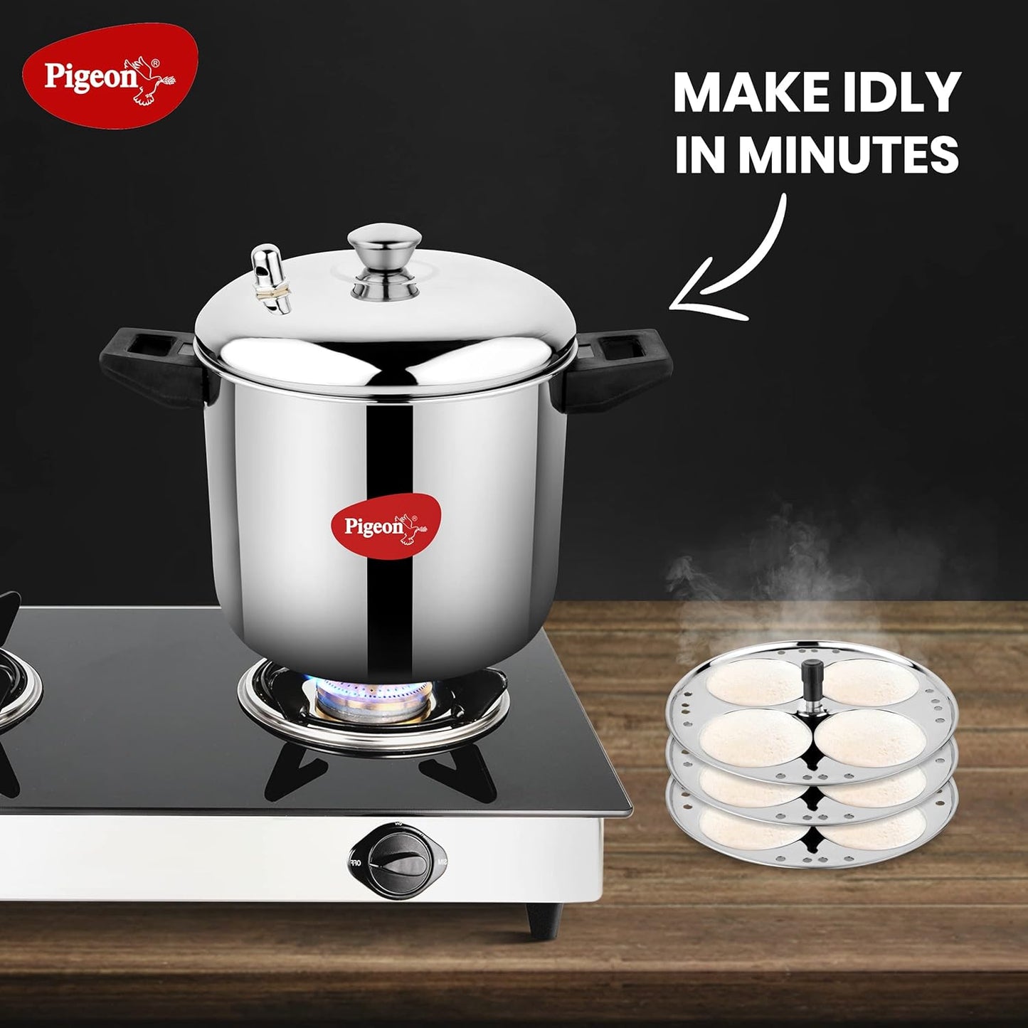 Pigeon Stainless Steel Idly Maker | 4 Plates
