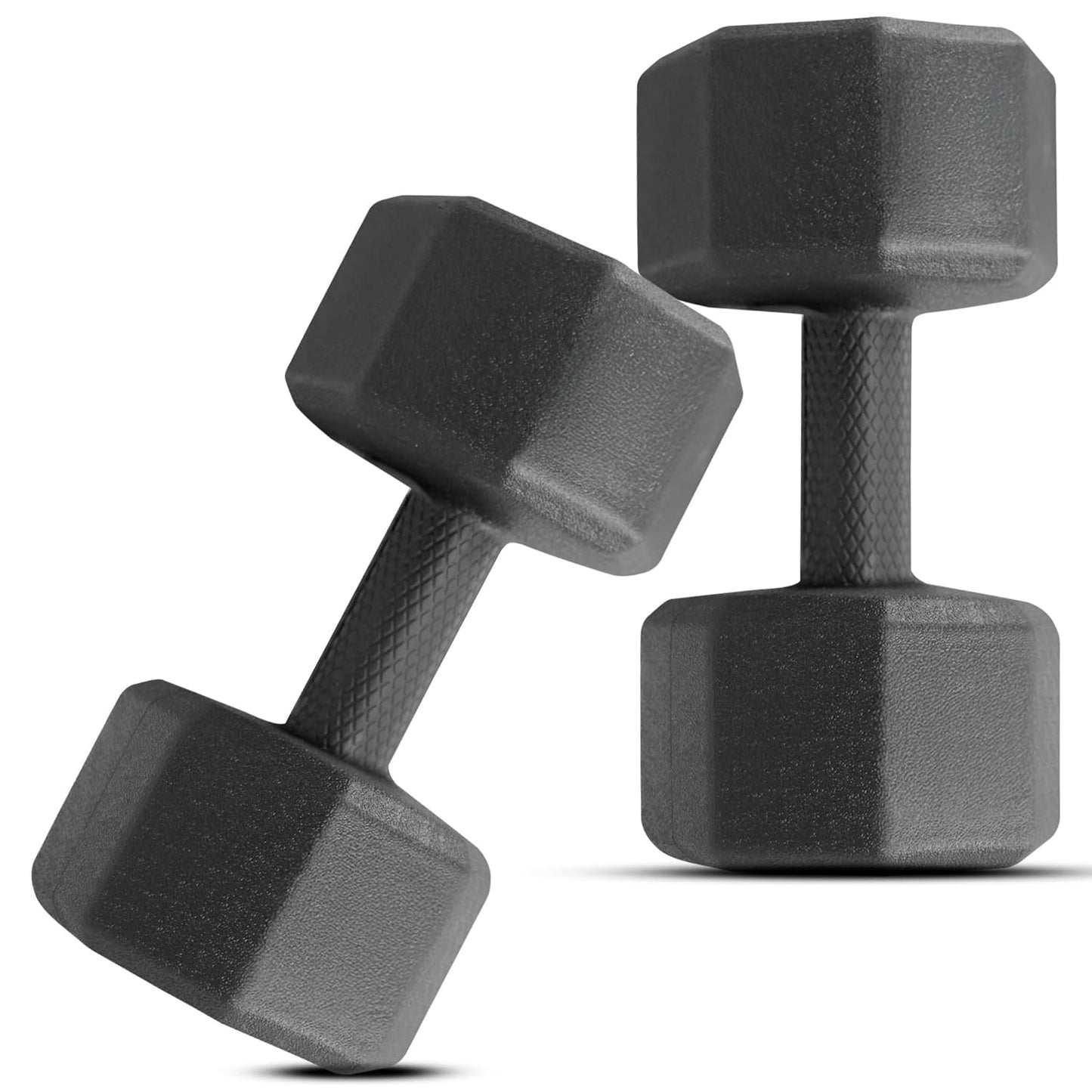 PVC Hex Dumbbells Pack of 2 (5kg*2) Black Color for Home Gym Equipment Fitness